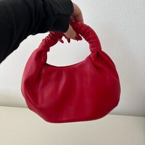 Red Ruched Handle Bag